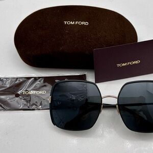 NEW TOM FORD TF1006 Square Sunglasses RAPHAELA Black Gold